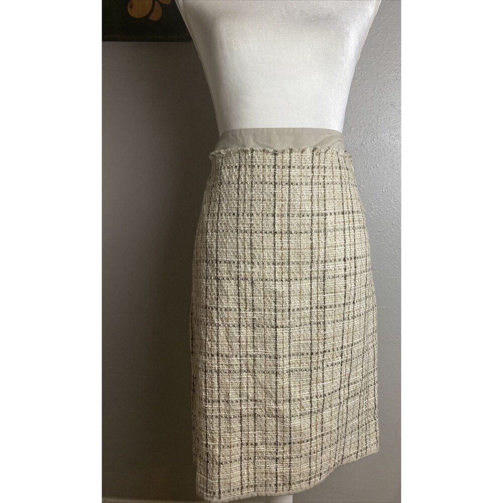 S' Max Mara Women's Wheaten Woven Skirt Size 12